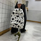 Milk Cow Canvas Backpack for Teen Girls