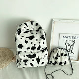 Milk Cow Canvas Backpack for Teen Girls