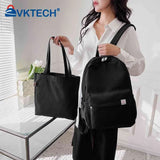 2pcs/set Ladies Bookbag with Handbag College Student Rucksack Large Capacity
