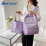 2pcs/set Ladies Bookbag with Handbag College Student Rucksack Large Capacity