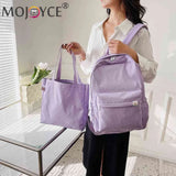 2pcs Laptop Backpack Solid Handbag College Student Large Capacity