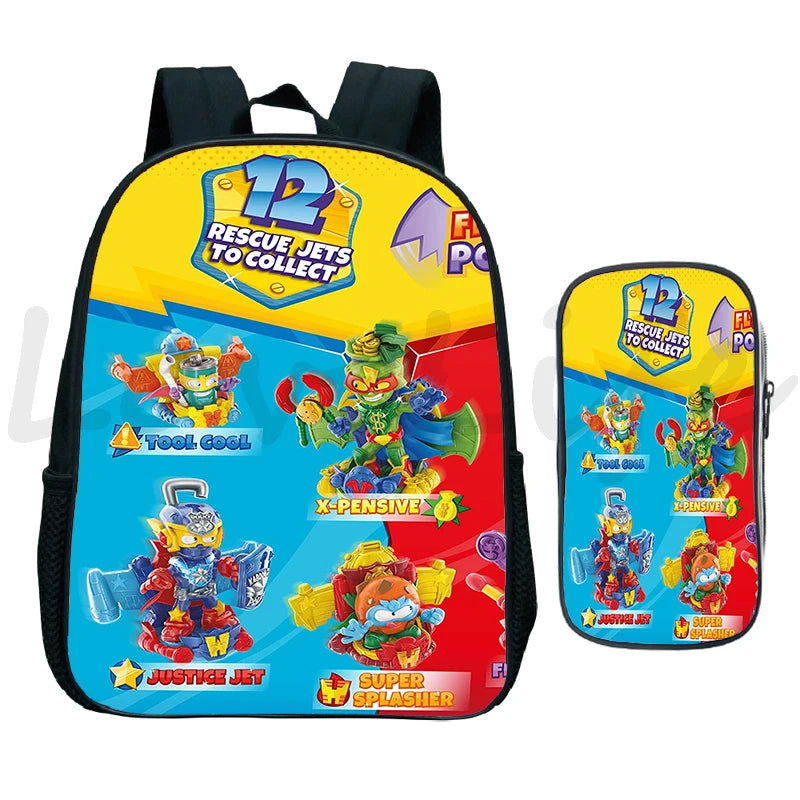 2pcs/set Superzings Series 10 Backpack Pen Bag Kindergarten Bags Mochila Zings