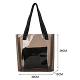 2pcs/set Women Shoulder Bags Transparent PVC Handbags Composite Bags Totes