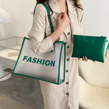 2pcs/set Women Shoulder Bags Transparent PVC Handbags Composite Bags Totes