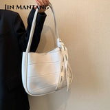 2pc/set PU Leather Women's Handbags Casual Ladies Tote Bucket Women Shoulder Bag