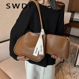 2pc/set PU Leather Women's Handbags Casual Tote Bucket Shoulder Bags