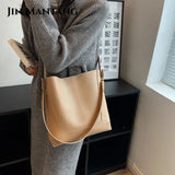 2pc Set PU Leather Women's Handbags Casual Ladies Tote Female Bucket Bag