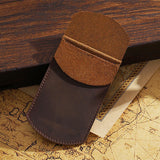 Leather Pen Holder Cowhide Vintage Pen Case Bag Crazy Horse Office School