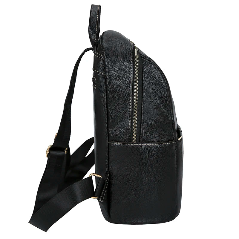 Women Soft Leather Backpack Vintage Female Shoulder Bags Casual Travel