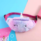 Unicorn Female Waist Bag Kids Fanny Pack Plush Women Belt Bag
