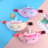 Unicorn Female Waist Bag Kids Fanny Pack Plush Women Belt Bag