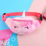 Unicorn Female Waist Bag Kids Fanny Pack Plush Women Belt Bag