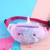 Unicorn Female Waist Bag Kids Fanny Pack Plush Women Belt Bag