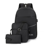 Men Backpack USB Charging School Bag Travel Backpack Waterproof Storage