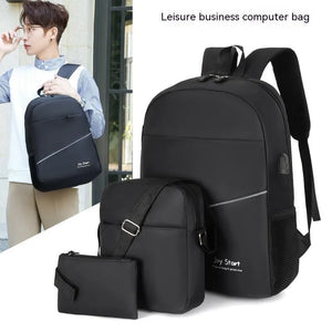 Men Backpack USB Charging School Bag Travel Backpack Waterproof Storage