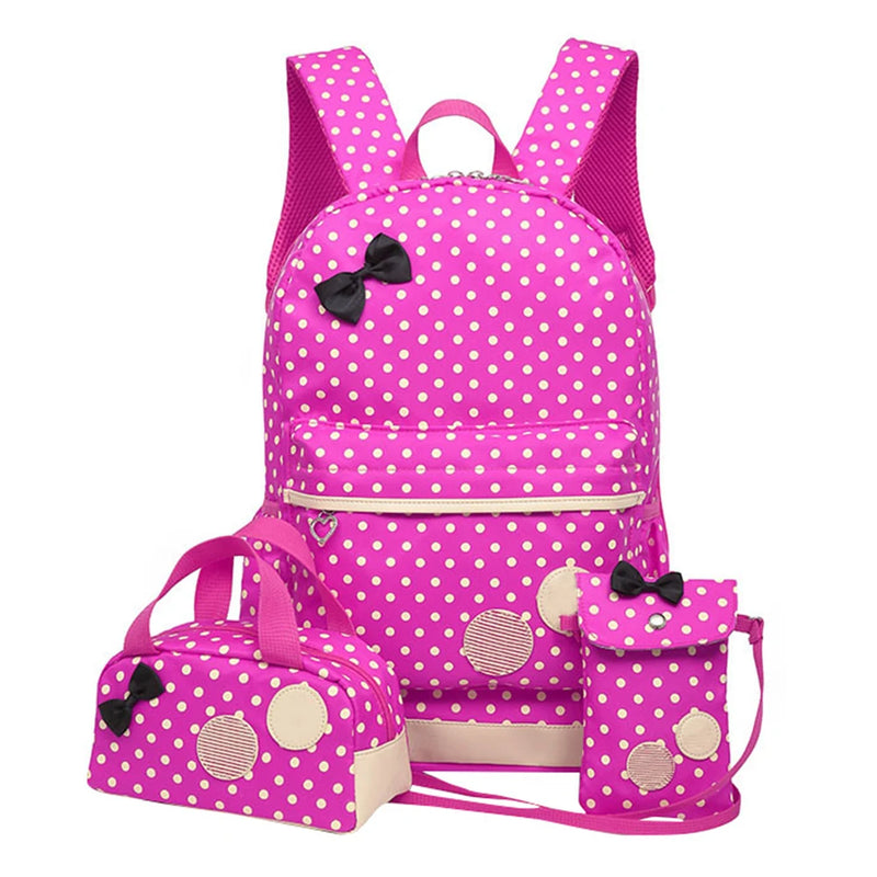 Lightweight School Backpack Travel Large Capacity for Girls Polka Dots