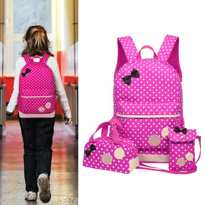 Lightweight School Backpack Travel Large Capacity for Girls Polka Dots