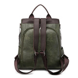 Vintage PU Leather School Backpack for Teenage Girls