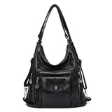 Vintage Women Backpack Bag - Retro PU Leather Tote Shoulder Bag