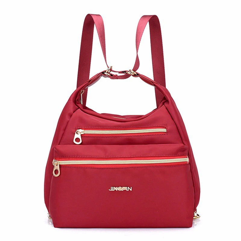 3 In 1 Women Bags Multifunction Backpack Crossbody Bag Nylon Cloth Tote