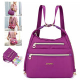3 In 1 Women Bags Multifunction Backpack Crossbody Bag Nylon Cloth Tote