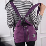 3 In 1 Women Bags Multifunction Backpack Shoulder Bag Nylon Cloth Tote
