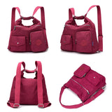 3-In-1 Women Bags Multifunction Backpack Shoulder Bag Nylon Tote