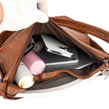3 In 1 Women's Bag Soft Leather Backpacks Purses Large Capacity