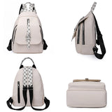 3 In 1 Women's Backpack PU Leather Leisure Travel Backpack