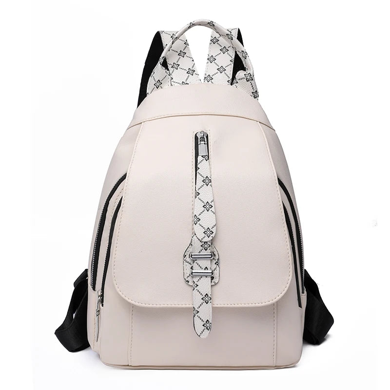 3 In 1 Women's Backpack PU Leather Leisure Travel Backpack