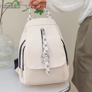 3 In 1 Women's Backpack PU Leather Leisure Travel Backpack