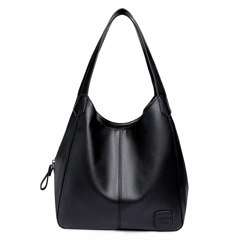 3 Layer Large Capacity Leather Shoulder Crossbody Bag Vintage Handbags