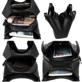3 Layer Large Capacity Leather Shoulder Crossbody Bag Vintage Handbags