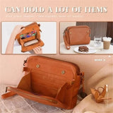 Leather Crossbody Shoulder Bag with Multiple ID Slots