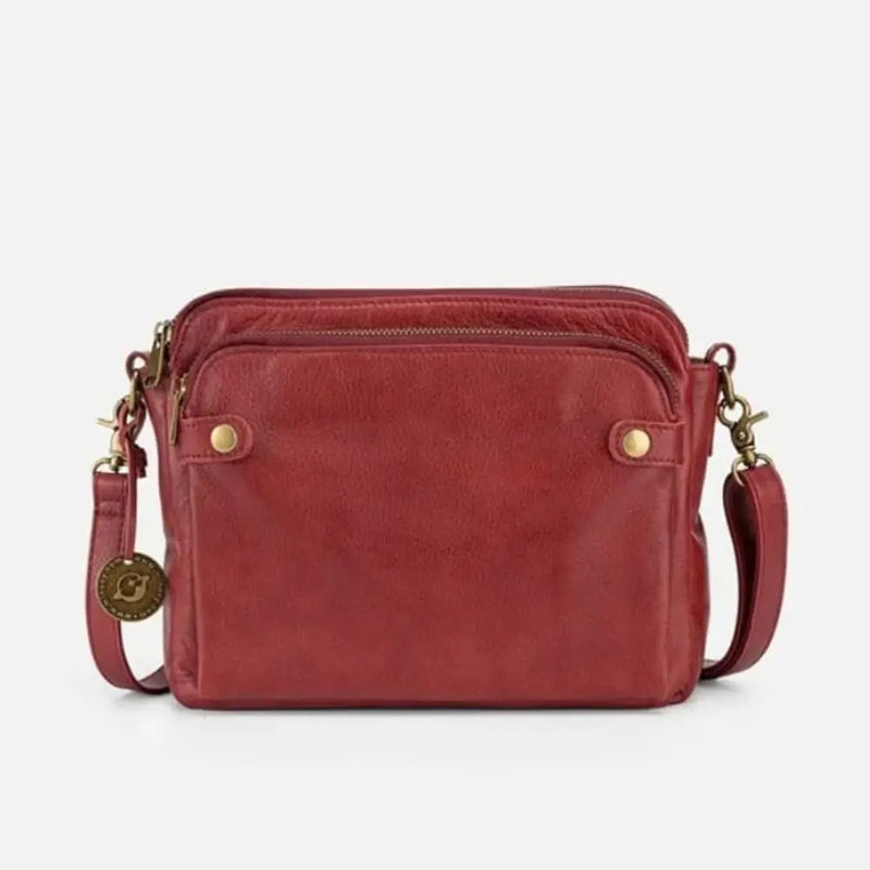 Leather Crossbody Shoulder Bag with Multiple ID Slots