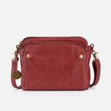 Leather Crossbody Shoulder Bag with Multiple ID Slots