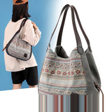 Large Capacity Women's Shoulder Crossbody Bag, Vintage Canvas Handbag Totes