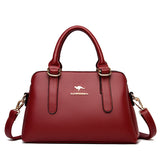 3-Layer Women Handbags High Leather Shoulder Crossbody Tote Bag