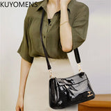 3 Layers Women Handbag Purses Patent Leather Shoulder Messenger Bags for Female