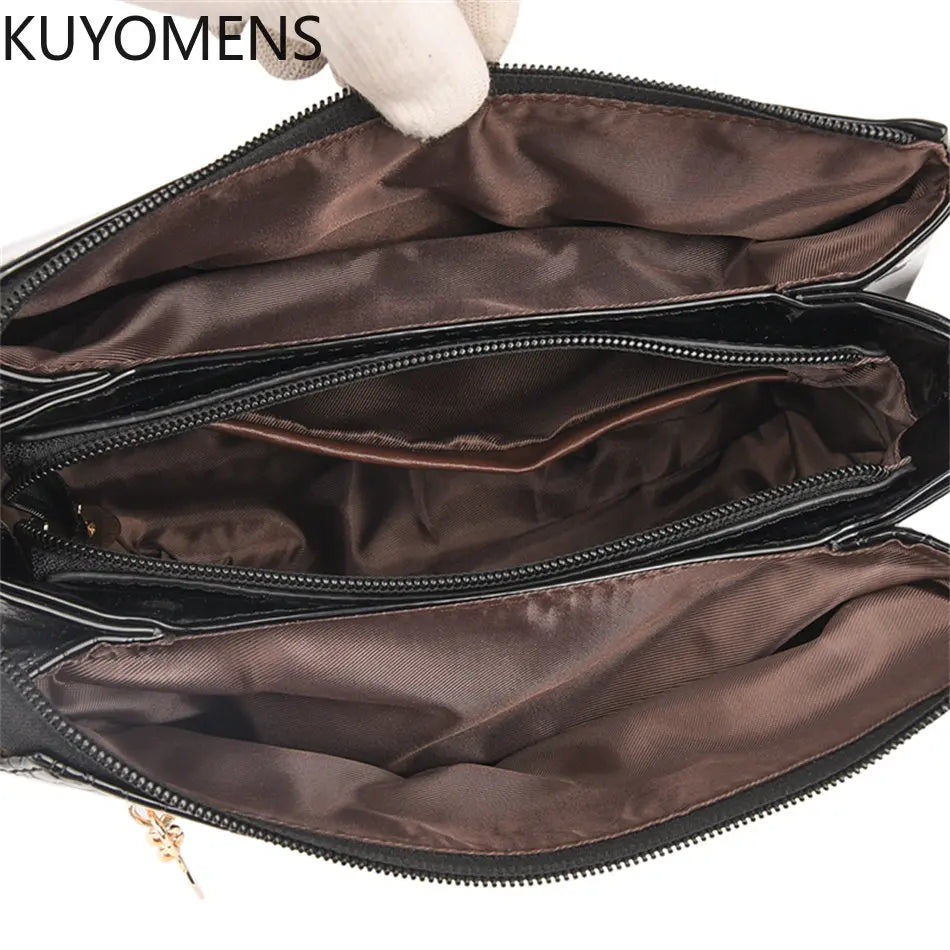 3 Layers Women Handbag Purses Patent Leather Shoulder Messenger Bags for Female