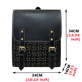 3-Layer Women's Leather Backpack for Teenage Girls Travel School Bags