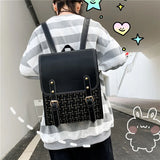 3-Layer Women's Leather Backpack for Teenage Girls Travel School Bags