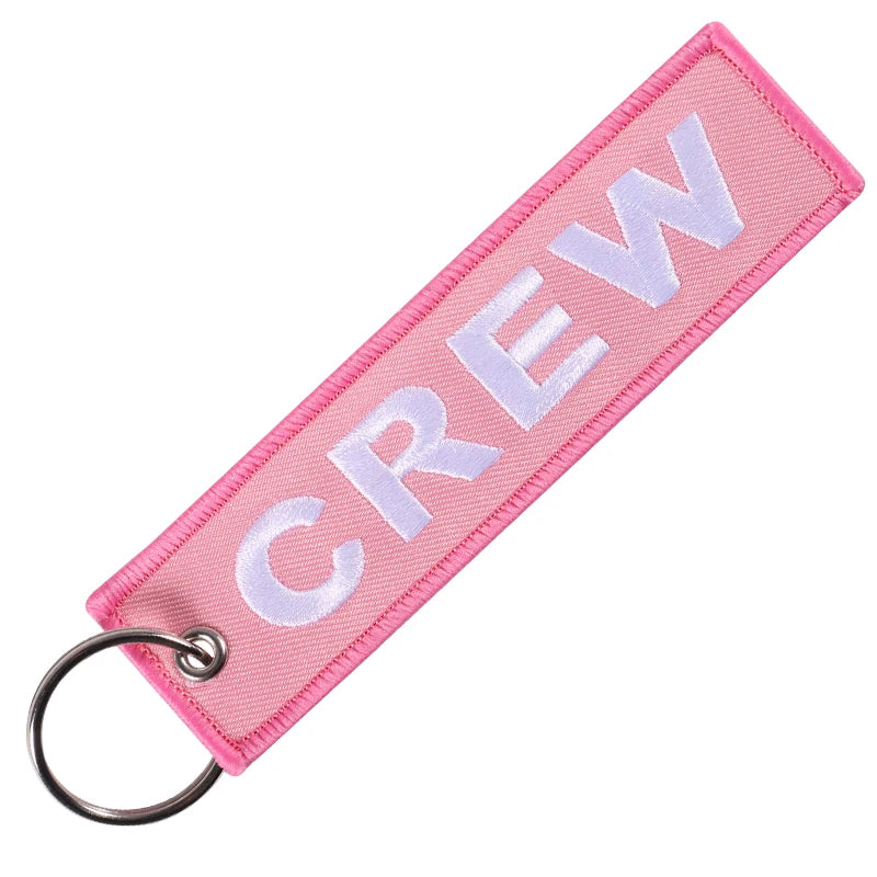 3 PCS Crew Keychain Aviation Embroidery Key Ring Chain for Christmas