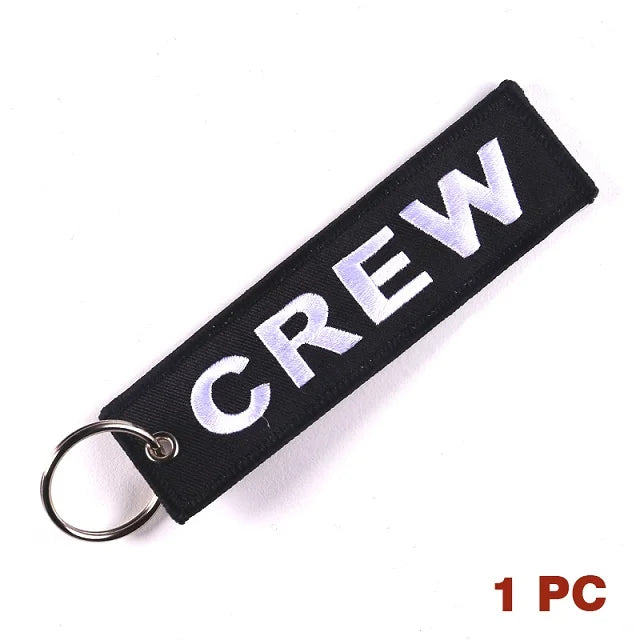 3 PCS Crew Keychain Aviation Embroidery Key Ring Chain for Christmas