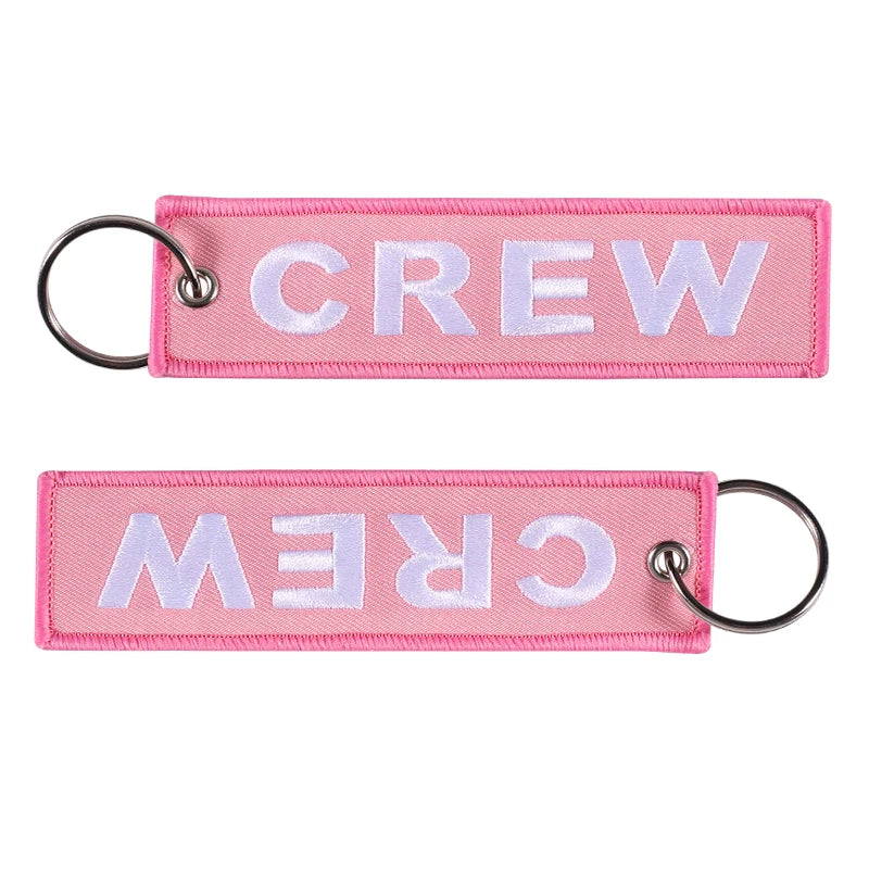 3 PCS Crew Keychain Aviation Embroidery Key Ring Chain for Christmas