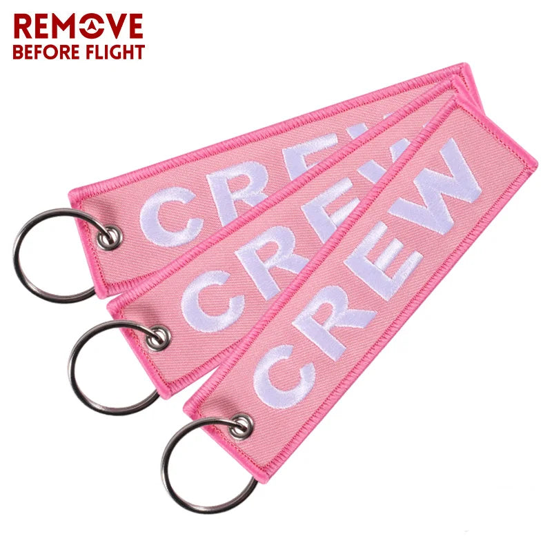 3 PCS Crew Keychain Aviation Embroidery Key Ring Chain for Christmas