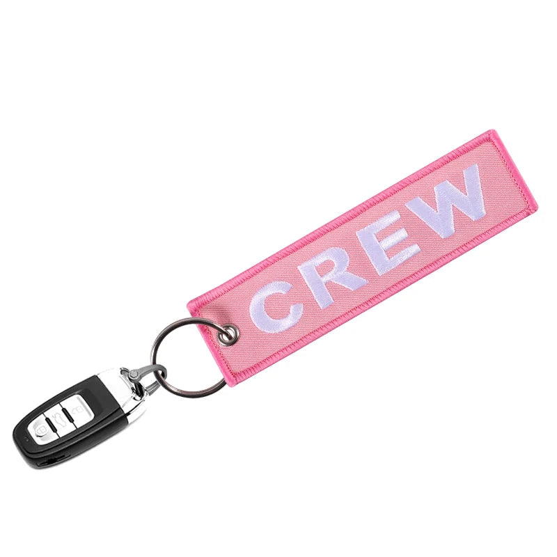 3 PCS Crew Keychain Aviation Embroidery Key Ring Chain for Christmas