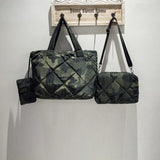 3 PCS Waterproof Women Handbag Soft Winter Shoulder Bag Ladies Tote Purse