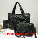 3 PCS Waterproof Women Handbag Soft Winter Shoulder Bag Ladies Tote Purse