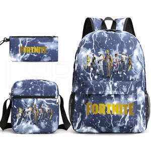 3 Pcs Set Backpack Hot Game Pencil Case Shoulder Bag Anime 3D Bookbag Bagpack